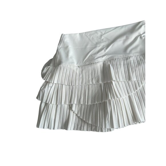 LUCKY IN LOVE X Bethanie Mattek Sands Court Worn White Tiered Skort Sz M NEW - Picture 7 of 9